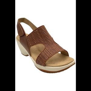 Halsa Wedged Sandal Coral Cognac - Wide